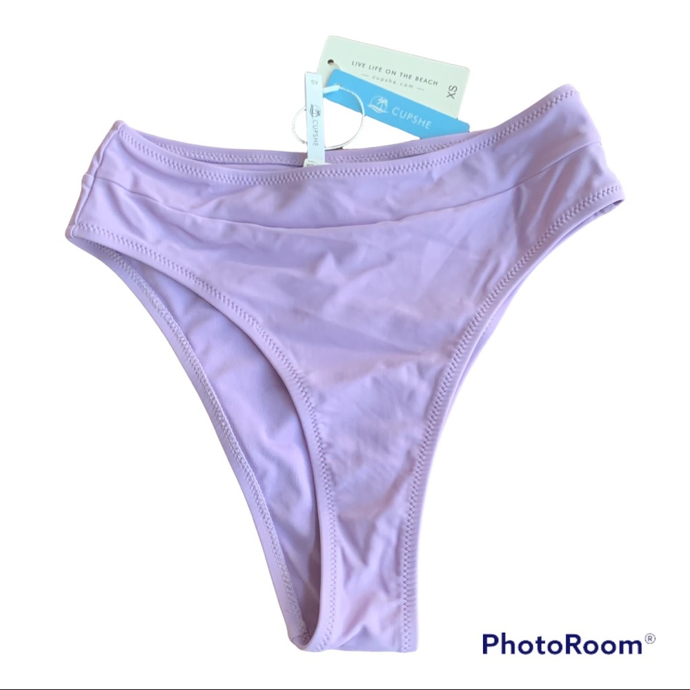 NWT Cupshe High Cut Swim Bikini Bottom Violet